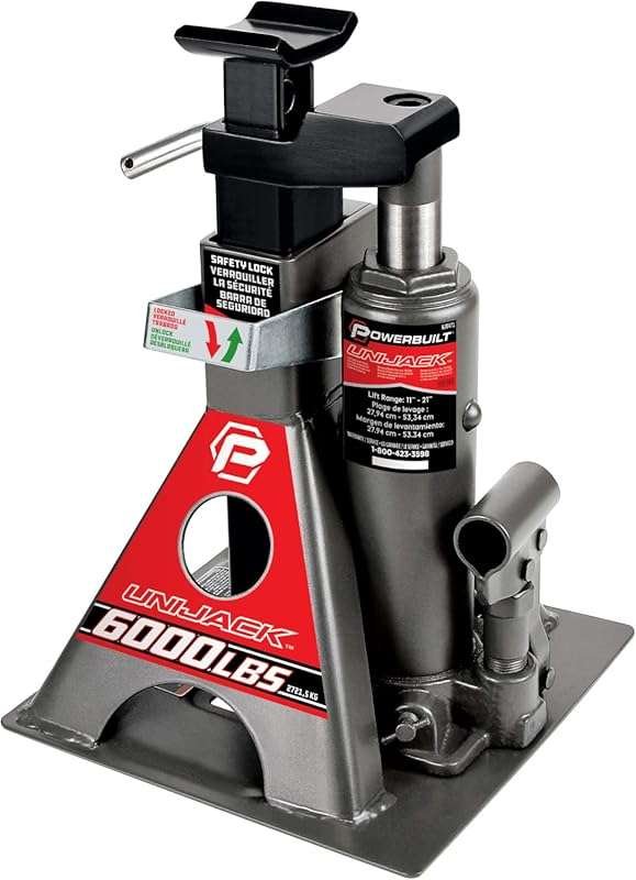 Powerbuilt 3 Ton All-in-One Bottle Jack and Jack Stands for 6000 lb Ca