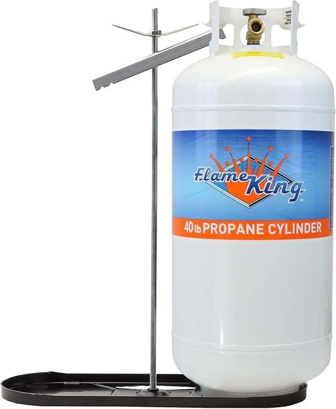 Flame King Dual RV Propane Tank Cylinder Rack for RVs and Trailers for