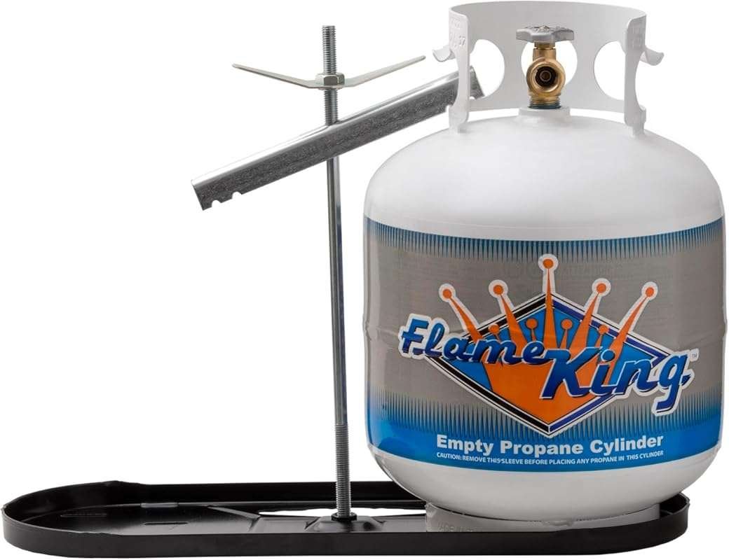 Flame King Dual RV Propane Tank Cylinder Rack for 20lb Tanks on RVs an