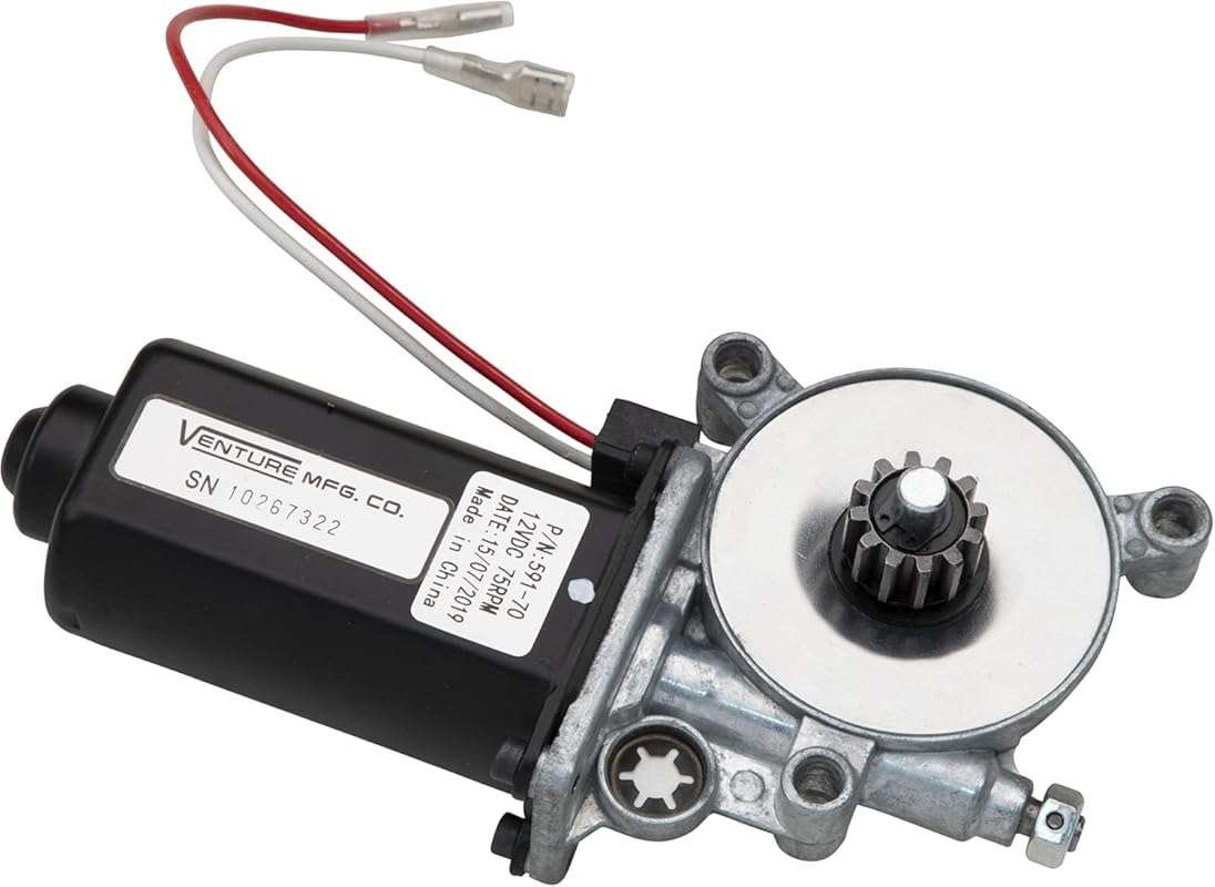 Lippert Replacement Solera 12V RV Awning Motor with Dual Connectors, 7