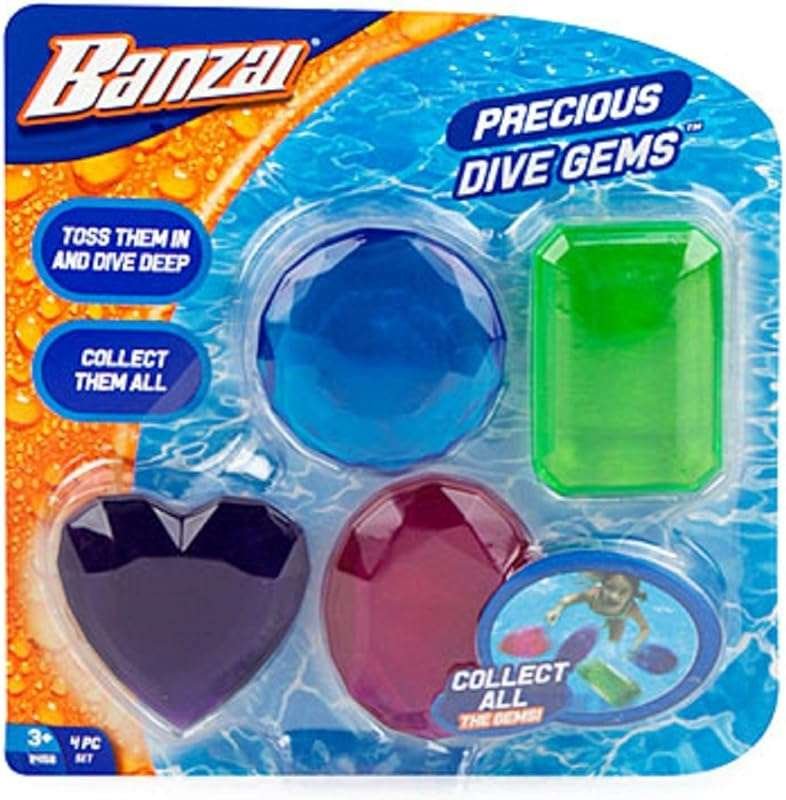 Banzai Precious Dive Gems Pool Toy for Underwater Swimming Training an
