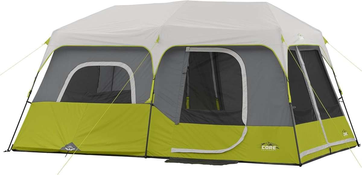 Core 9 Person Instant Cabin Tent: Spacious 14'x9' Green Tent Sets Up i