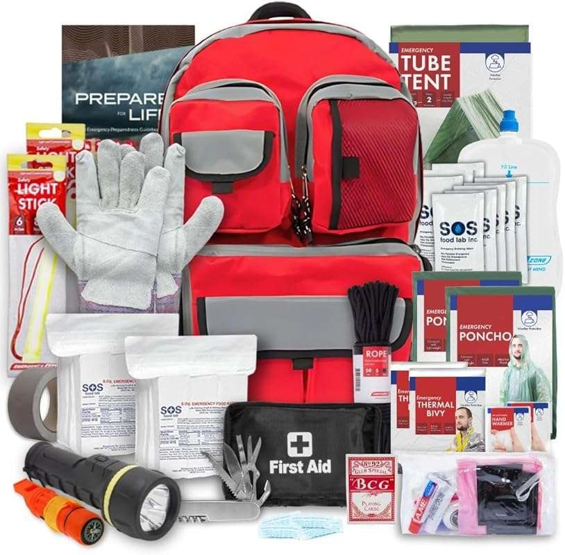 All-in-one Family Survival Kit Backpack for Disasters, Civil Unrest & 