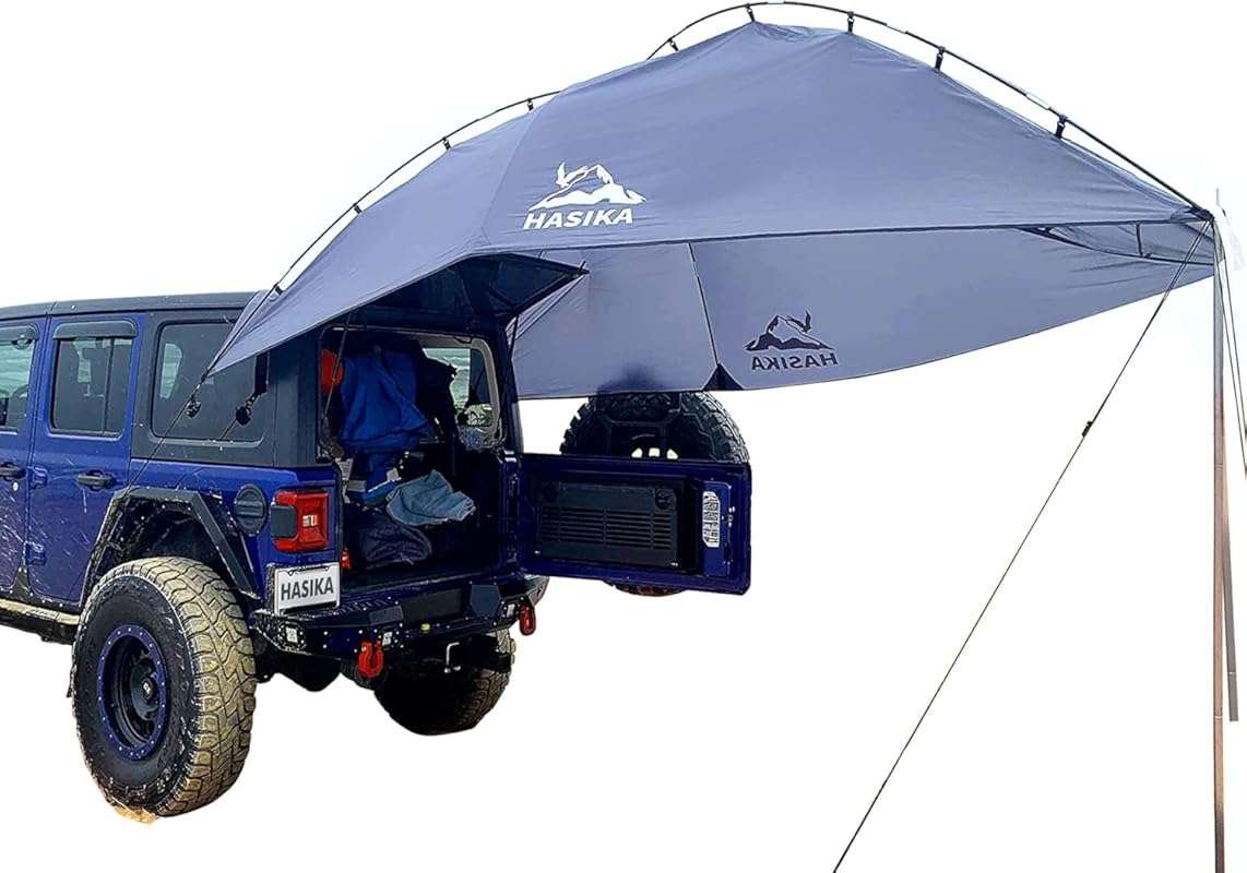 Portable Teardrop Awning Canopy - Tear Resistant Tarp for Truck Bed, S
