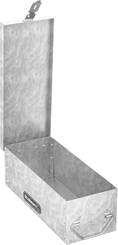 Stalwart Silver Lock Box with Folding Handle: Durable Metal Storage Ch