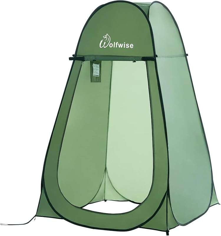 Wolfwise Green Pop Up Shower Tent, Instant Portable Changing Privacy B