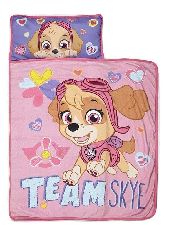 Paw Patrol Toddler Nap Mat Set with Pillow and Plush Blanket for Dayca