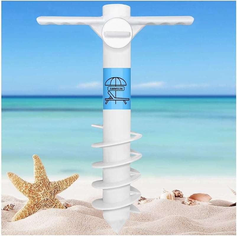 AMMSUN Heavy Duty Beach Umbrella Sand Anchor Base with 5 Spiral Screw,