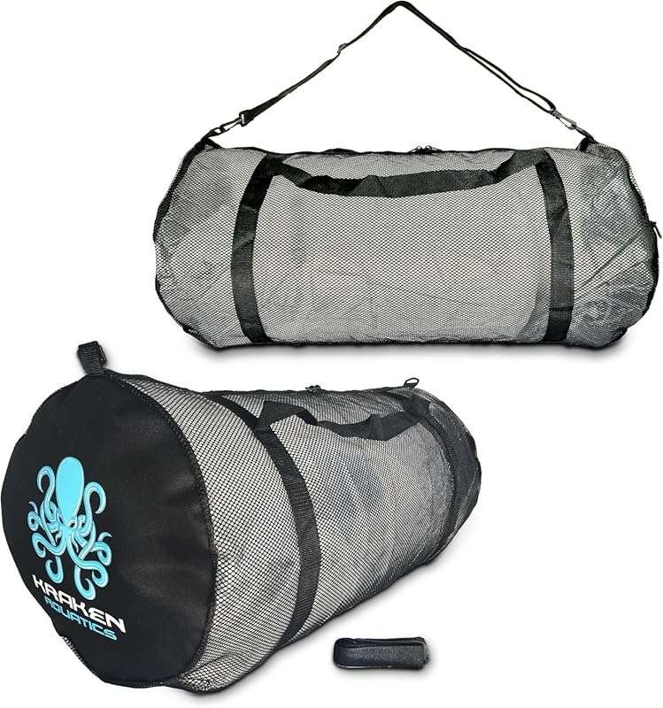 Kraken Aquatics Heavy-Duty Mesh Duffle Bag: Large Dive Bag for Scuba, 