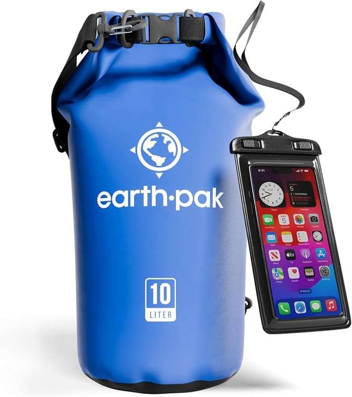 Earth Pak Waterproof Dry Bag with Phone Case for Kayaking and Outdoor 