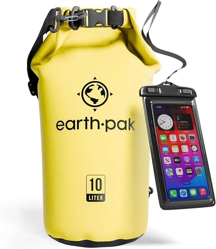 Earth Pak Waterproof Dry Bag with Phone Case for Kayaking and Outdoor 