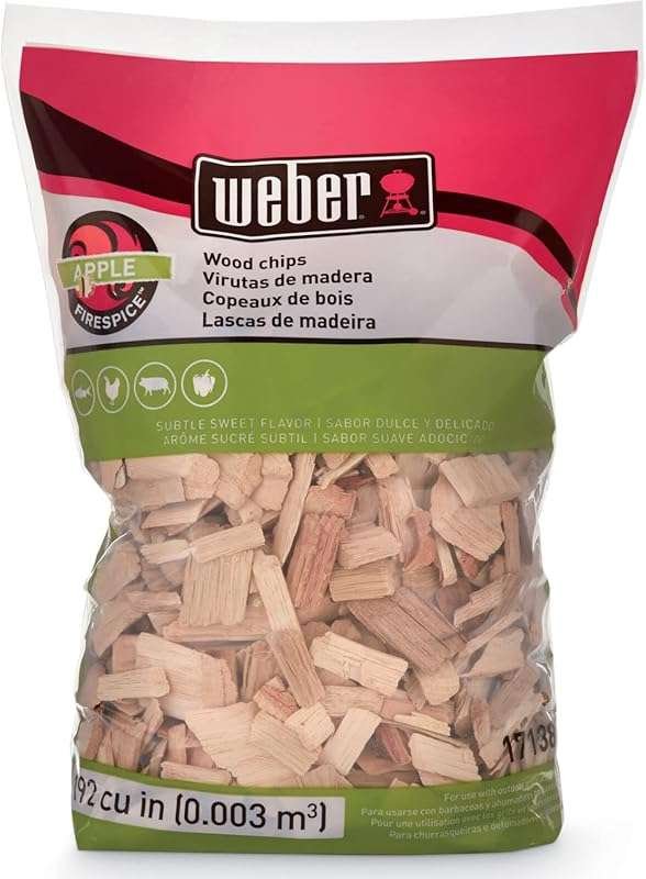 Weber Apple Wood Chips for Grilling & Smoking, All-Natural Flavor, 192