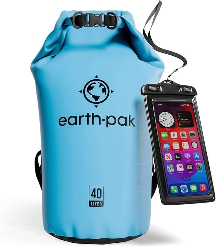 Earth Pak Waterproof Dry Bag Backpack Sack for Kayaking Gear - Include
