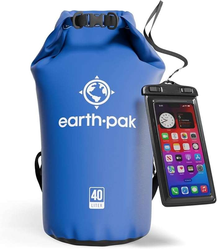 Earth Pak Waterproof Dry Bag Backpack Sack for Kayaking Gear - Include