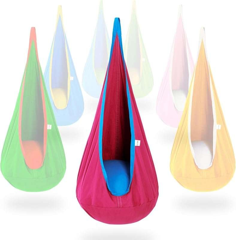 OUTREE Kids Cotton Pod Swing Seat: Sensory Hammock Chair for Indoor an