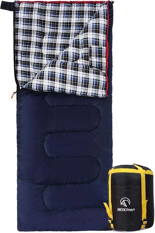 REDCAMP Cotton Flannel Sleeping Bag for Camping & Backpacking - Adult 