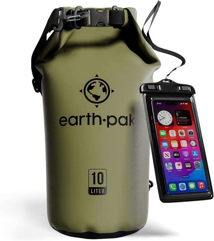 Earth Pak Roll Top Waterproof Dry Bag Backpack Sack for Kayak, Include