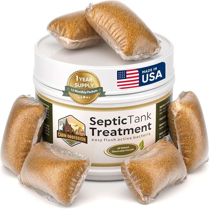 Septic Tank Treatment 1 Year Supply: Live Bacteria Packets Prevent Bac