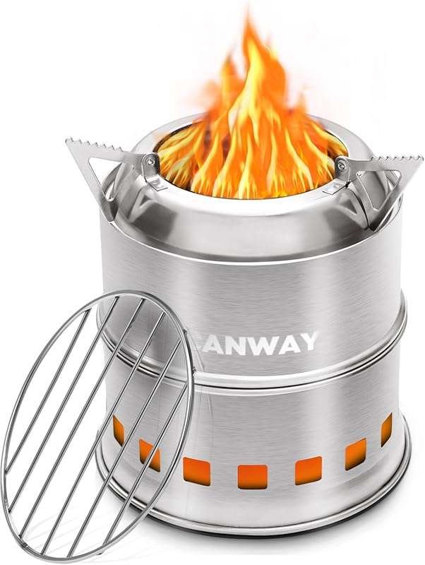CANWAY Portable Camping Stove Mini Wood Burning Camp Stove for Backpac