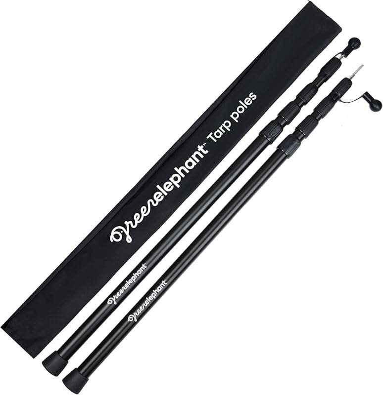 Green Elephant Adjustable Aluminum Telescoping Tarp Poles: Heavy Duty 