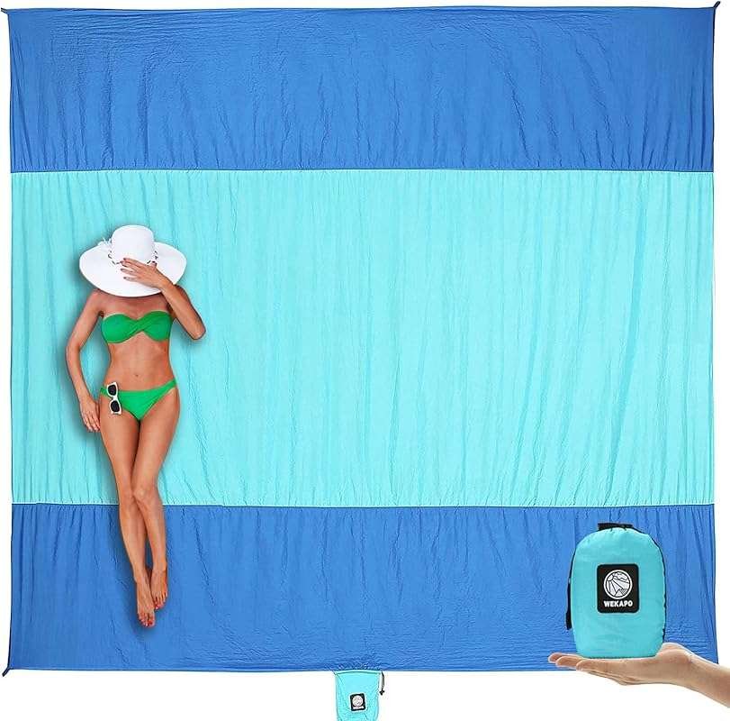 WEKAPO Extra Large Sandproof & Waterproof Beach Blanket Mat - Oversize