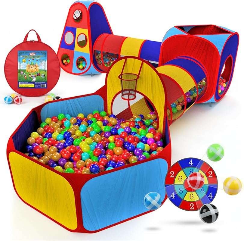 Playz 5pc Kids Play Tent & Tunnel Set with Ball Pit