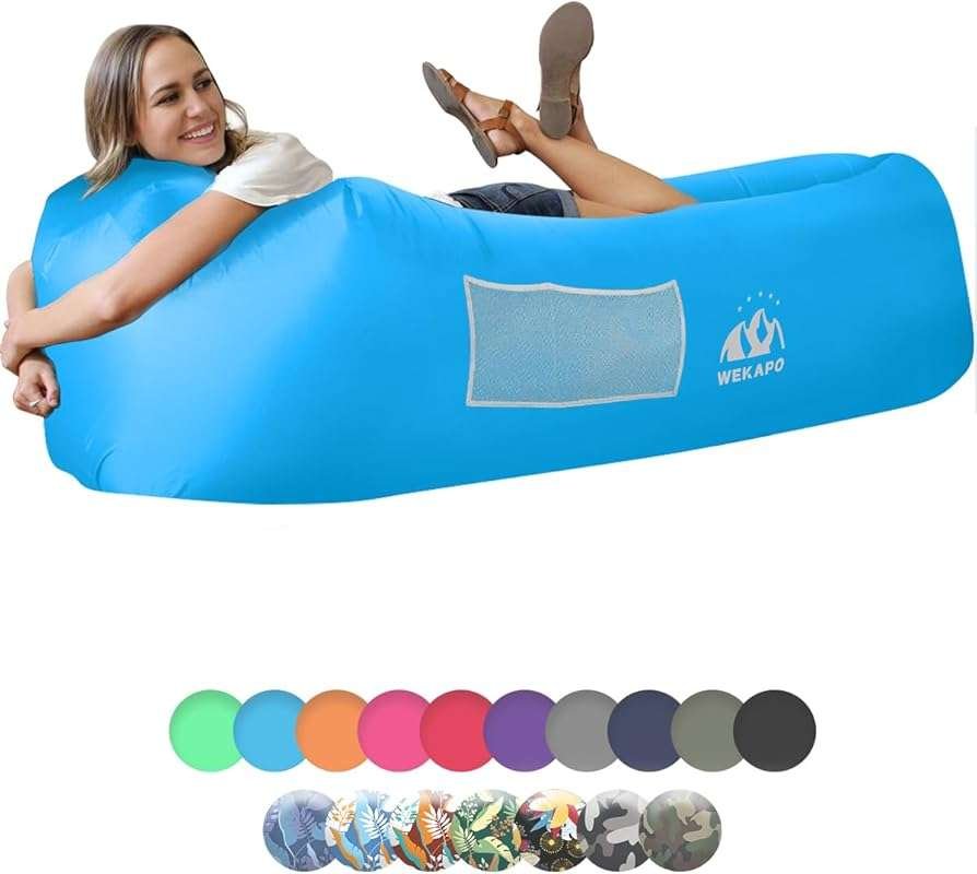 WEKAPO Inflatable Air Lounger Couch: Portable, Lightweight Blow Up Sof