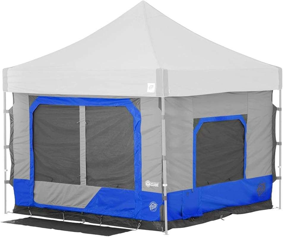 E-Z UP Camping Cube 6.4 Tent: Converts 10' Canopy into Royal Blue Camp