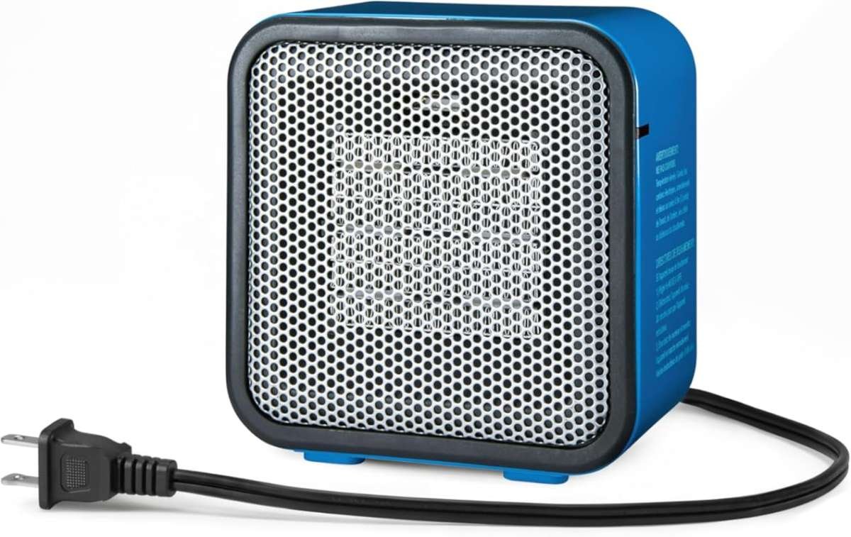 Amazon Basics 500W Ceramic Mini Space Heater, Portable Desk & Tent Hea