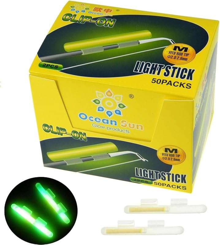 QualyQualy Clip-On Fishing Glow Sticks for Pole, Fishing Rod Tip Light