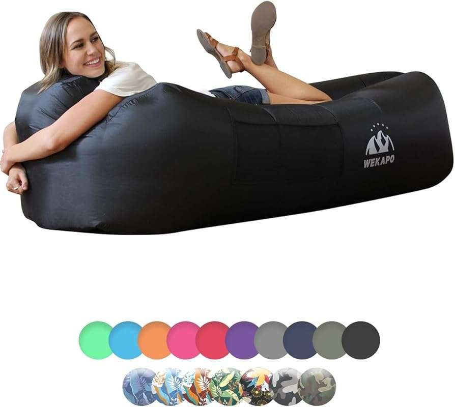 WEKAPO Inflatable Couch Air Lounger: Portable Blow Up Sofa for Camping