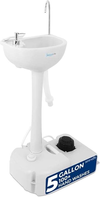 SereneLife Portable Hand Washing Station with Foot Pump and Soap Dispe