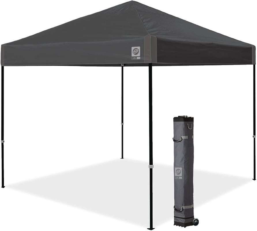E-Z UP Ambassador 10x10 Instant Pop Up Canopy Tent with Roller Bag and
