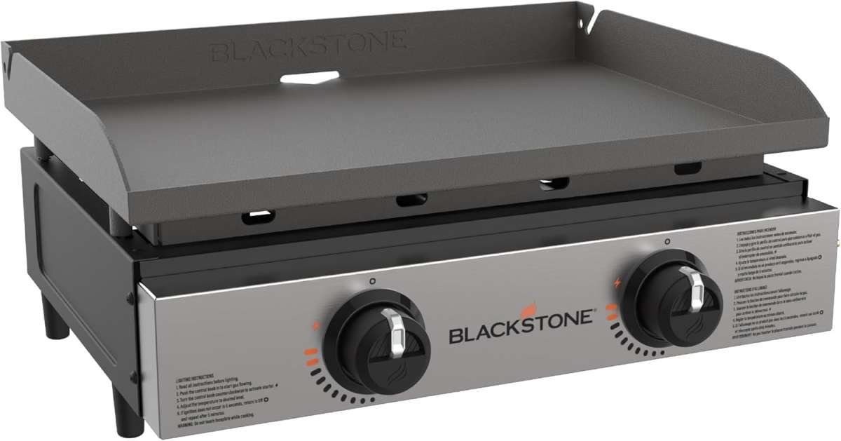 Blackstone 22” Tabletop Griddle with Stainless Steel Faceplate, Black