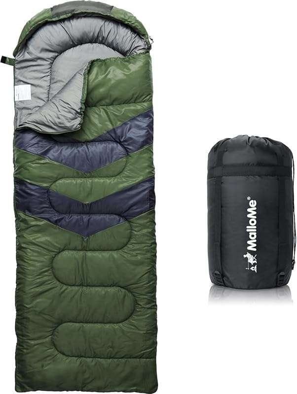MalloMe Compact Lightweight Sleeping Bag for All Ages, Perfect for Col
