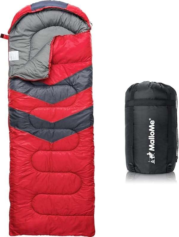 MalloMe Lightweight Camping Sleeping Bag for Adults & Kids - Warm Cold