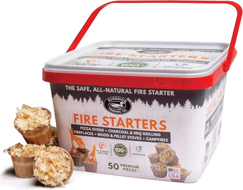 Superior Trading Fire Starter Pods: USA Made, Extra Large, 15-20 Min B