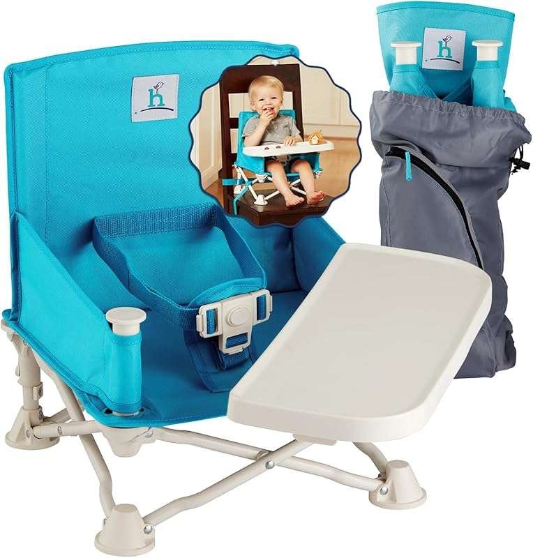 Hiccapop Omniboost Travel Booster Seat: Folding Portable High Chair fo