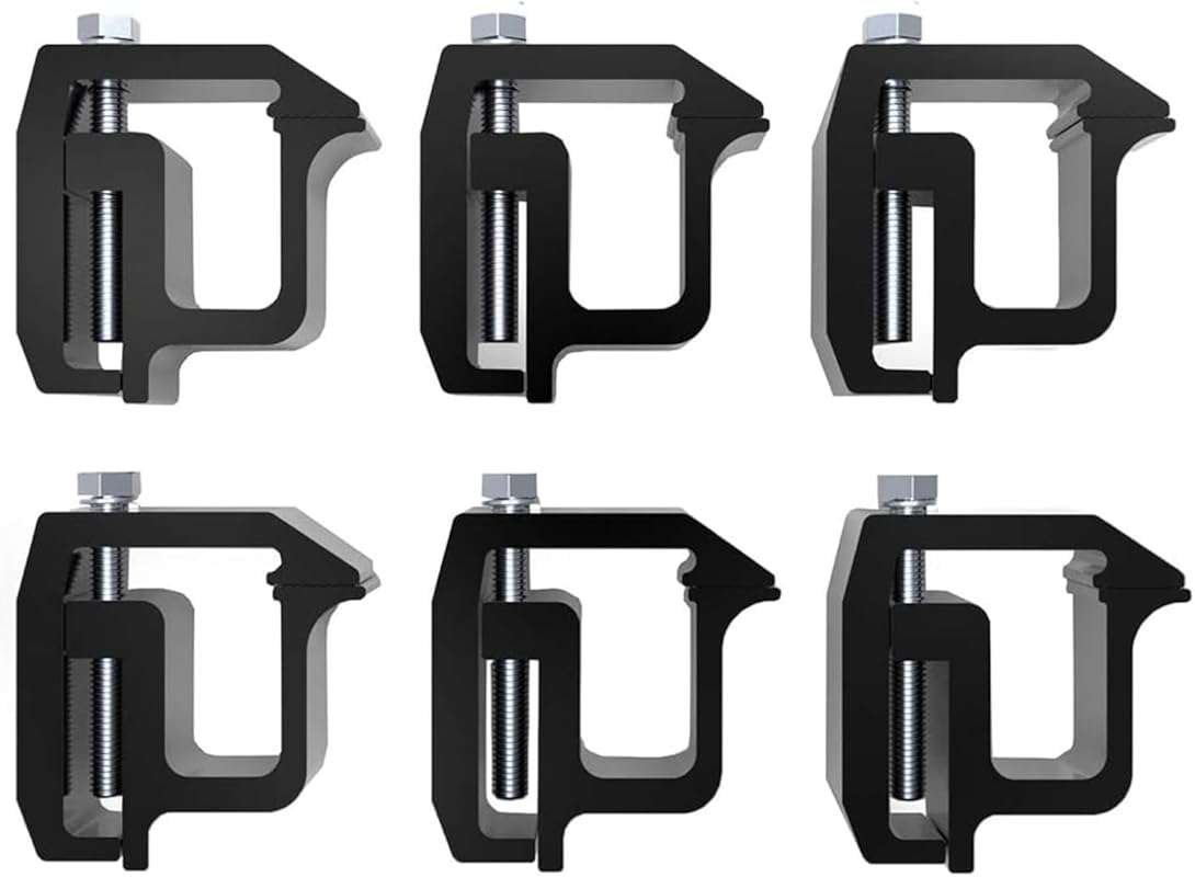 iFJF Black Powder-Coated Mounting Clamps for Truck Caps & Camper Shell