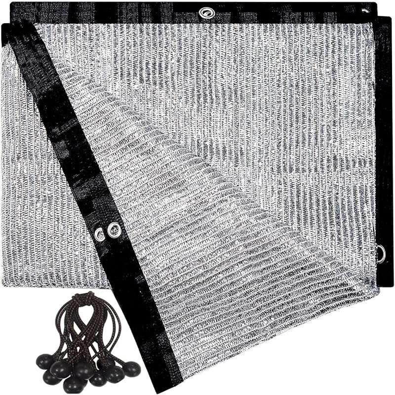 70% Aluminum Shade Cloth 6.5x6 FT: Durable Silver Mesh Tarp with Gromm