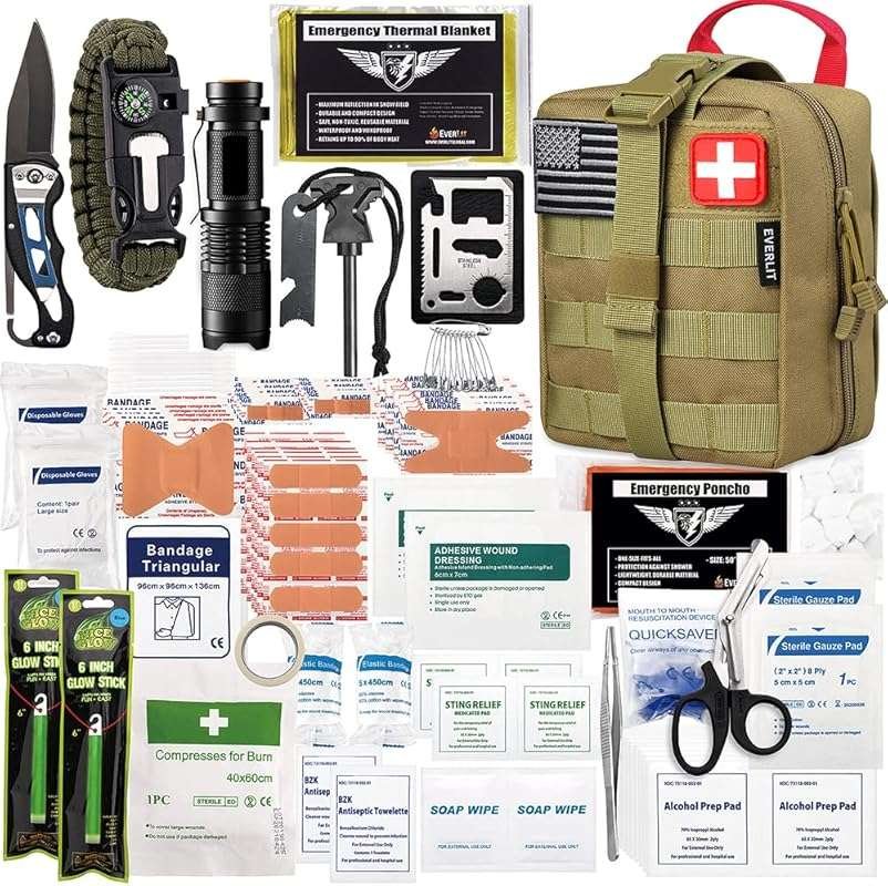 EVERLIT 250-Piece Survival First Aid Kit with IFAK Pouch