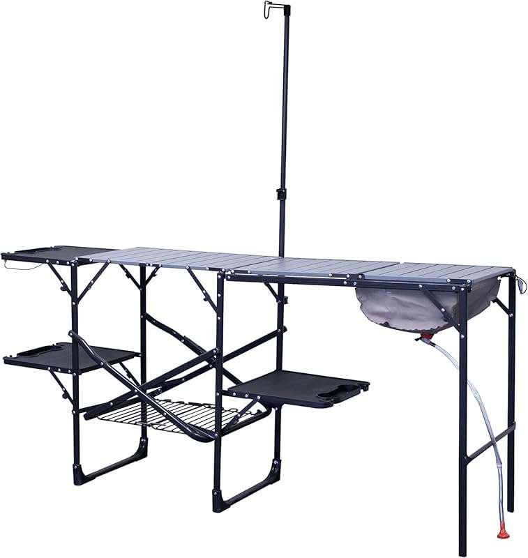 GCI Outdoor Master Cook Station: Portable folding kitchen table with s