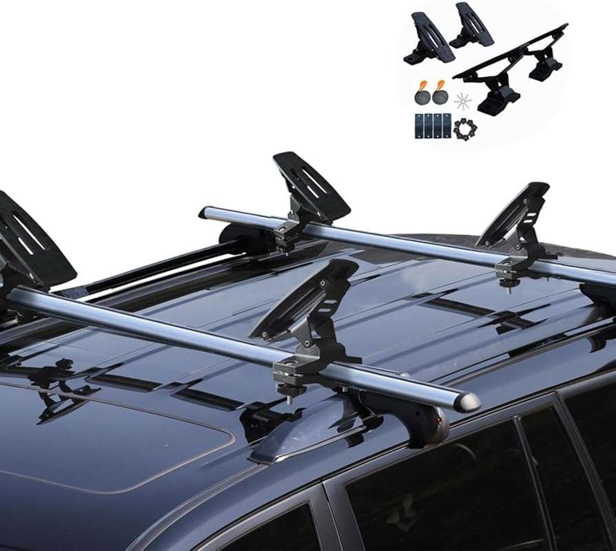 Rust-Resistant Aluminum Kayak Roof Rack with Tie-Down Straps for Mount