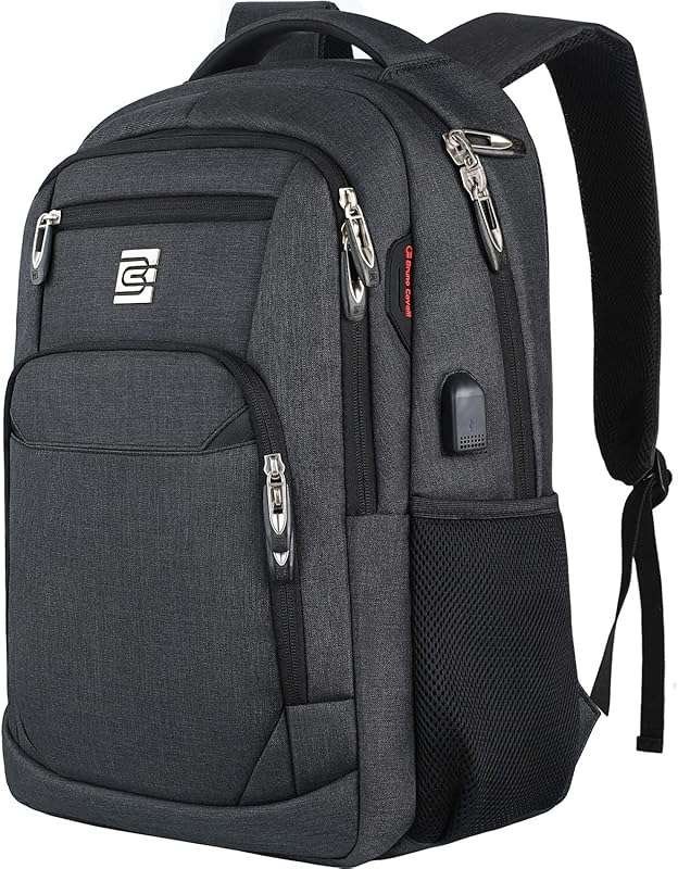 Slim Anti-Theft Laptop Backpack for Business Travel, USB Charging, Wat