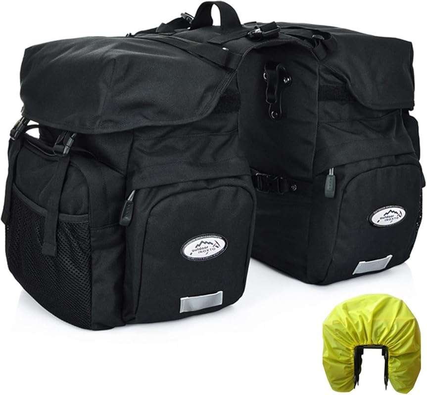 ZTZ 50L Waterproof 600D Polyester Bike Panniers with Reflective Trim a
