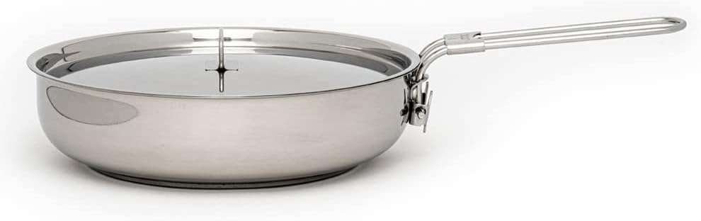Pathfinder School 8-Inch Stainless Steel Folding Skillet with Lid for 