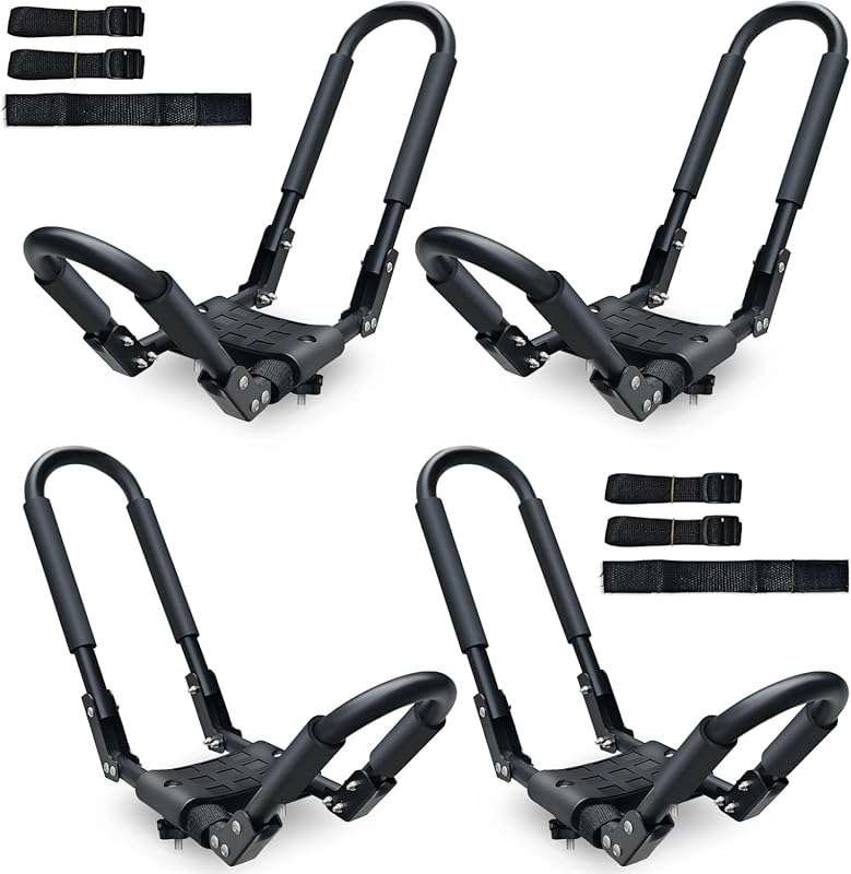 Triclicks Folding J Bar Kayak Roof Rack for Cars, SUVs, Trucks - Heavy