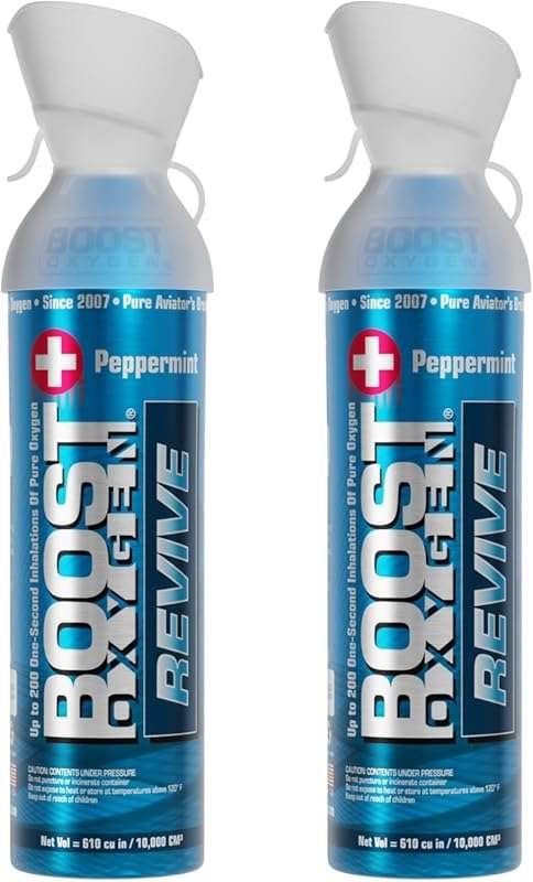 Boost Oxygen 10L Peppermint Revive Canister for Respiratory Support an
