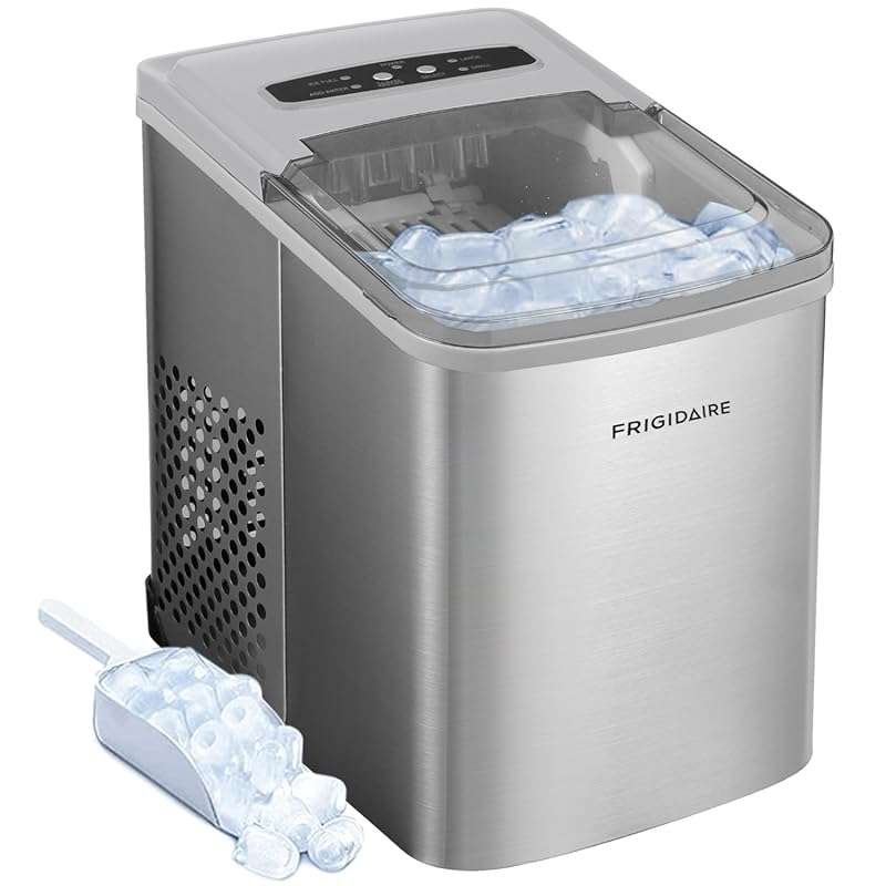 Frigidaire 26 Lbs per Day Portable Compact Ice Maker Machine, Stainles