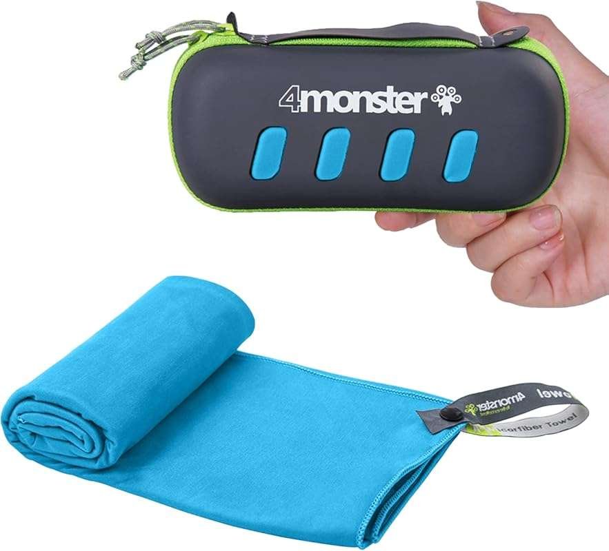 4Monster Microfiber Travel Towel – Quick Dry, Super Absorbent, Ultra C